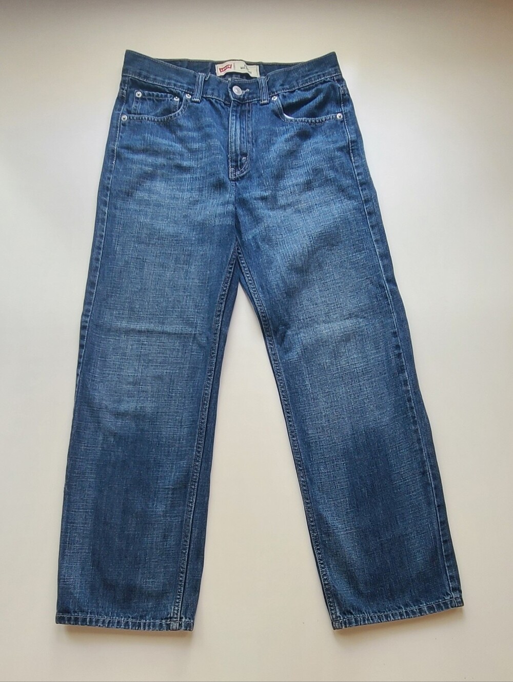 Levi's 550 Relaxed Fit Blue Denim Straight Jeans Mid Rise 5-Pocket Boys 16 28x28